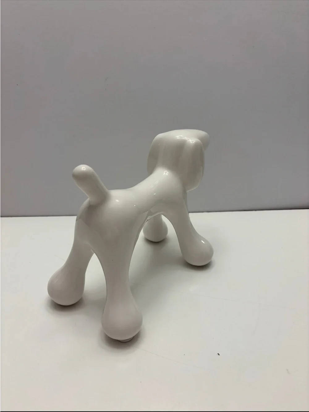 White Ceramic Dog Figurine Home Decor